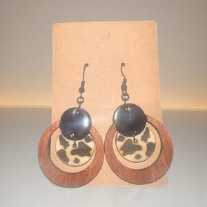 Cowhide Halo Earrings